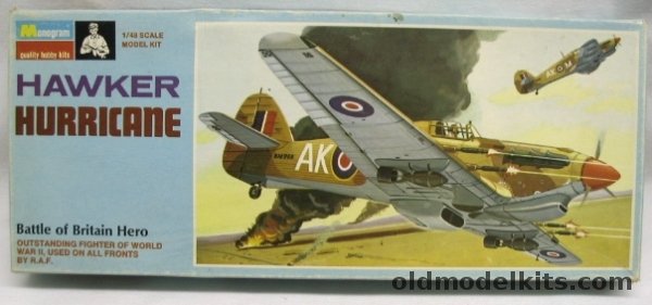 Monogram 1/48 Hawker Hurricane  Mk IIA/Mk IIB/Mk IIC/Mk IID/Mk IV - Blue Box Issue, PA90-100 plastic model kit